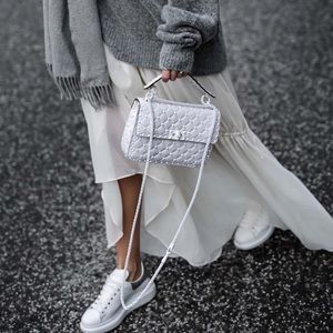 Valentino Rockstud Spike Medium White Bag